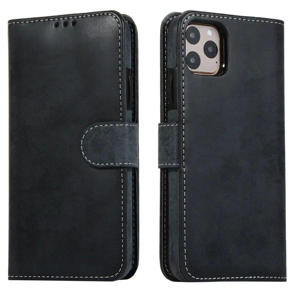 Luxury Leather Removable Flip Wallet Card Case for IPhone 13 14 15 16 Pro Max 12 Mini 11 XS XR X 8 7 Plus SE2022 Phone Bag Cover