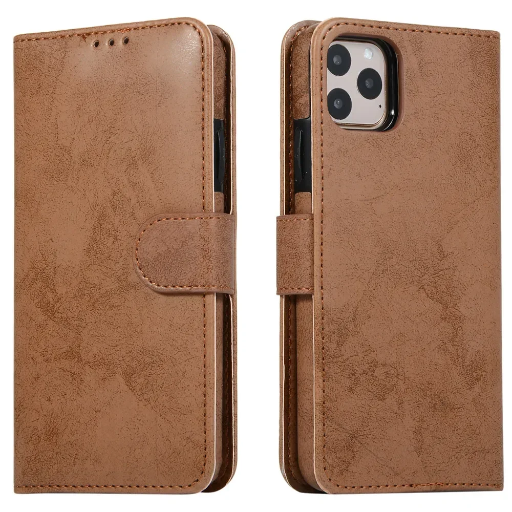 Luxury Leather Removable Flip Wallet Card Case for IPhone 13 14 15 16 Pro Max 12 Mini 11 XS XR X 8 7 Plus SE2022 Phone Bag Cover