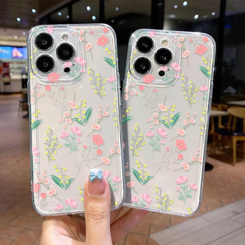 Flower Clear Case For Samsung A06 A17 A56 A55 5G A54 A36 A34 A35 A33 A53 A26 A25 A37 A57 S26 S25 S24 S23 S22 Ultra Plus Cover