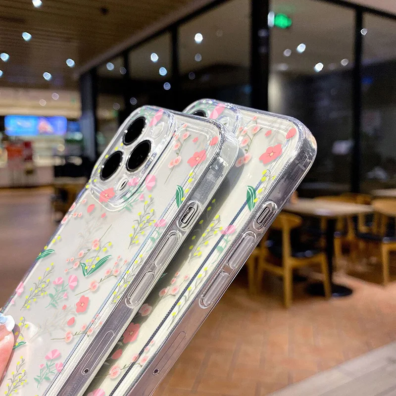 Flower Clear Case For Samsung A06 A17 A56 A55 5G A54 A36 A34 A35 A33 A53 A26 A25 A37 A57 S26 S25 S24 S23 S22 Ultra Plus Cover