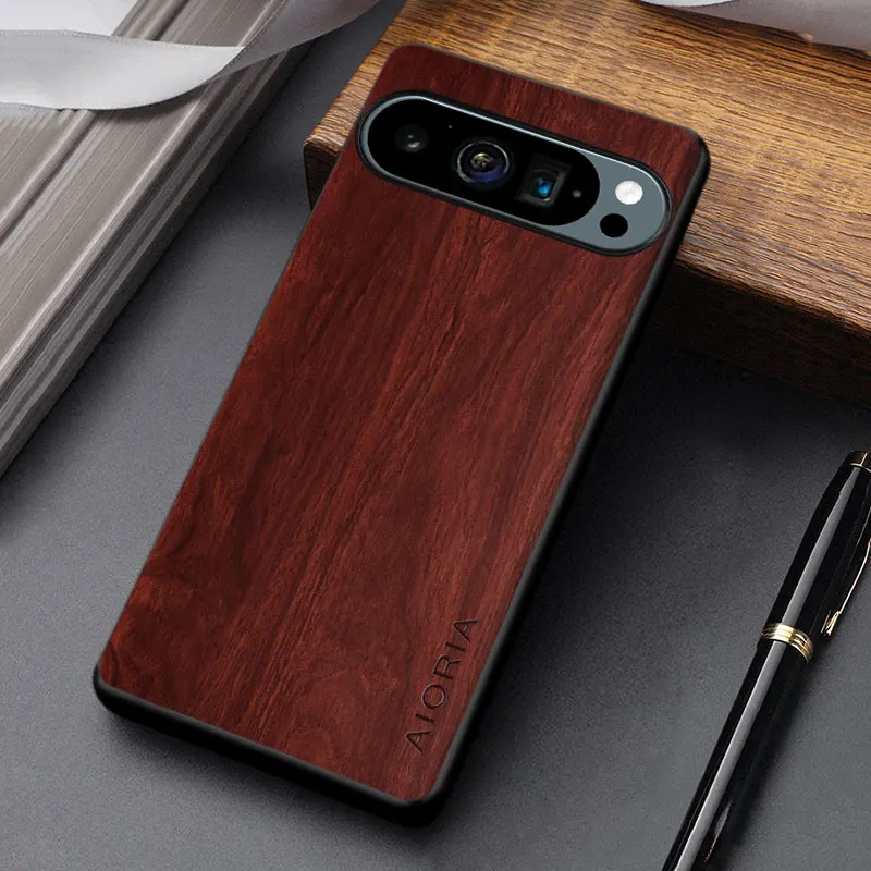 Case for Google Pixel 9 10 Pro XL 10A 9A coque durable wooden pattern leather cover for google 10a case funda