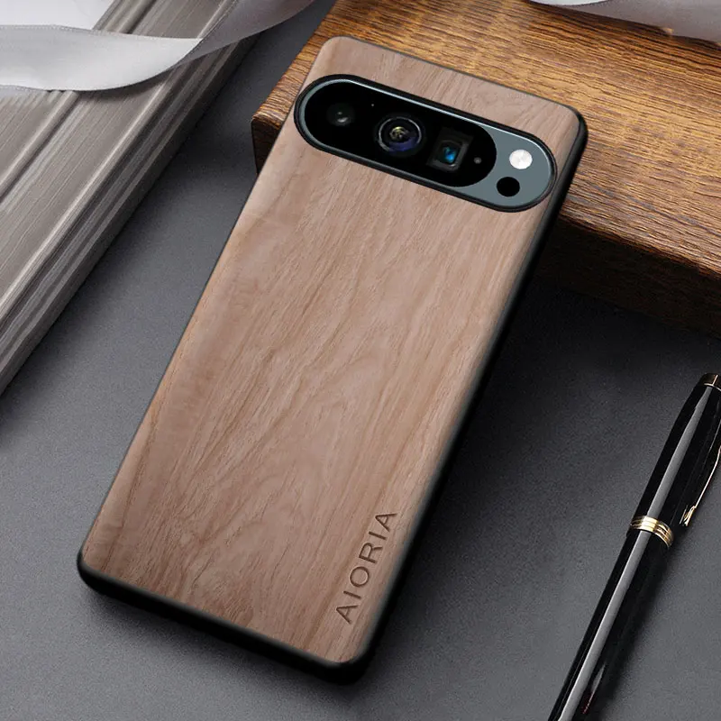 Case for Google Pixel 9 10 Pro XL 10A 9A coque durable wooden pattern leather cover for google 10a case funda