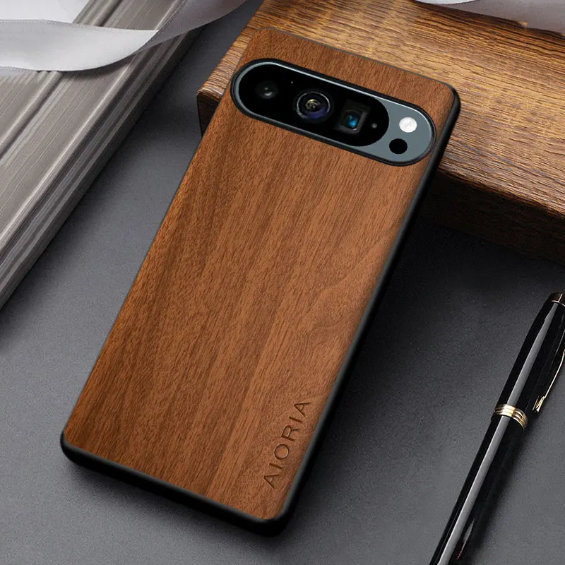 Case for Google Pixel 9 10 Pro XL 10A 9A coque durable wooden pattern leather cover for google 10a case funda