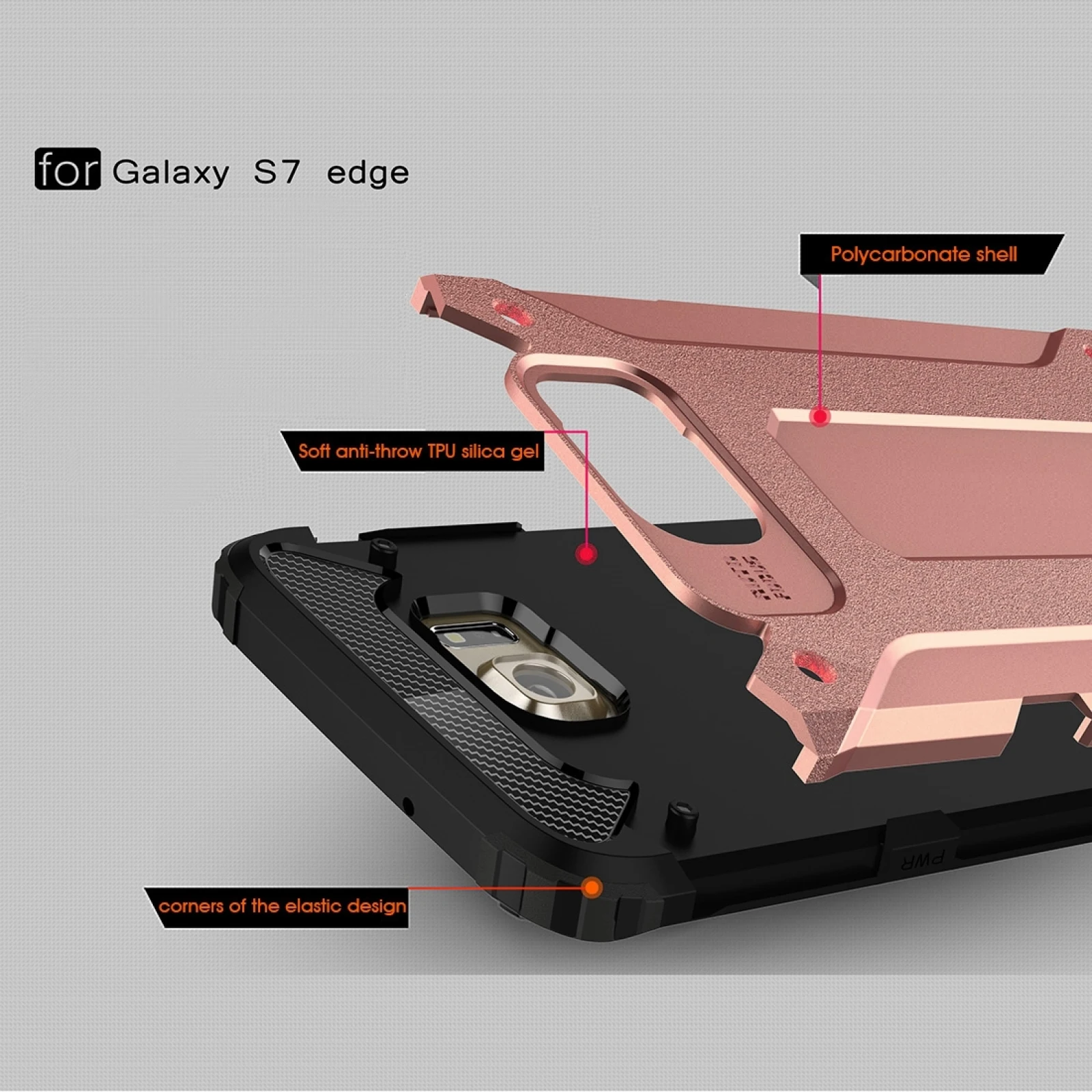 For Galaxy S7 Edge / G935 Tough Armor TPU + PC Combination Phone Case Back Cover