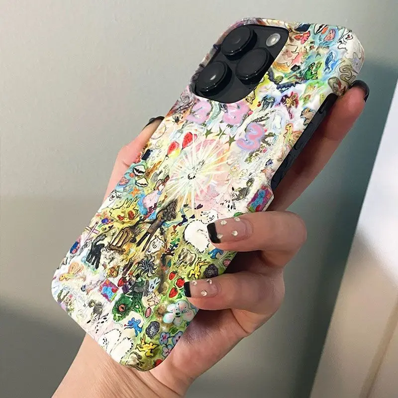 Phone Case for iPhone 16 15 14 13 12 11 Pro Max XS XR XSMax 6 7 8 Plus Glossy HD Hard PC Europe America Oil Painting Cover