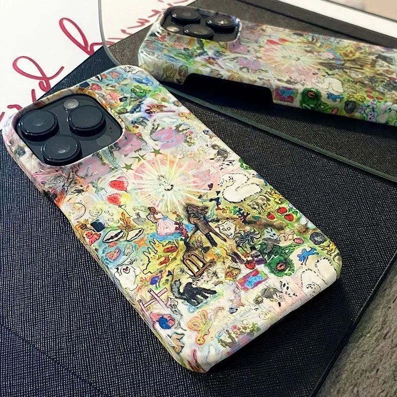 Phone Case for iPhone 16 15 14 13 12 11 Pro Max XS XR XSMax 6 7 8 Plus Glossy HD Hard PC Europe America Oil Painting Cover