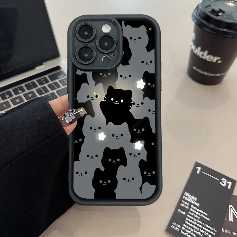 Cute Cartoon Cat Silicone Phone Case For Samsung Galaxy S26 S25 Ultra S24 S23 S22 Plus S21 FE A16 A56 A55 A54 A24 A25 A26 Cover
