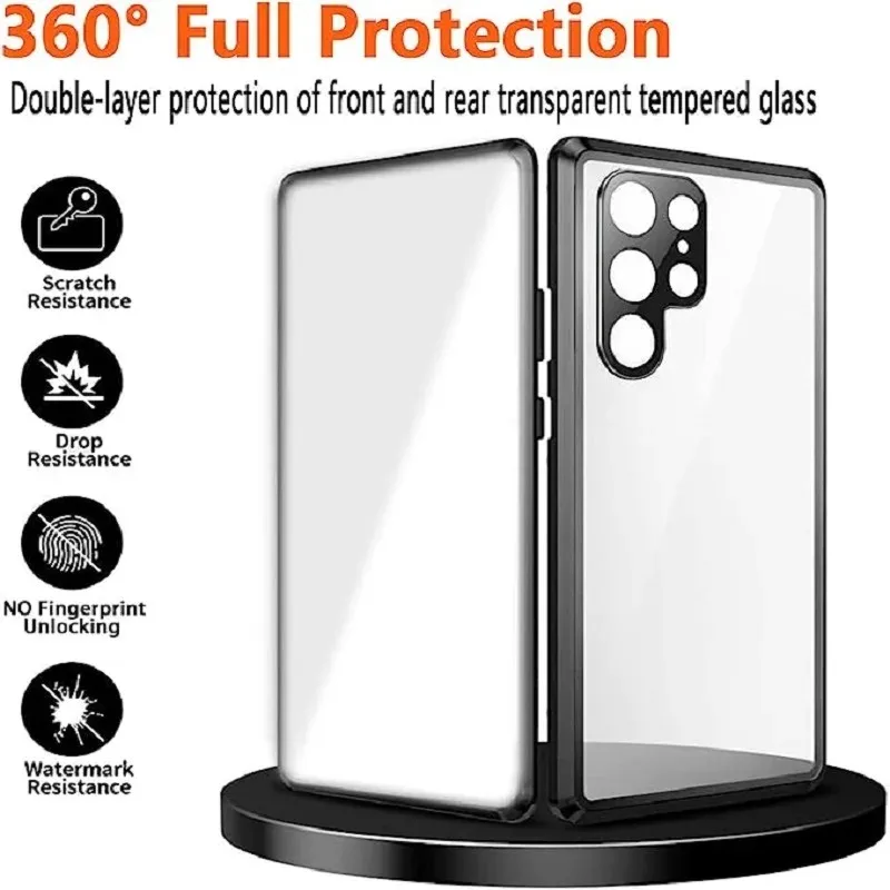 Metal Magnetic Double Sided Snap Lock Magsafe Case For Samsung Galaxy S26 S25 S24 S23 FE S22 Ultra Lens Protection Glass Cover