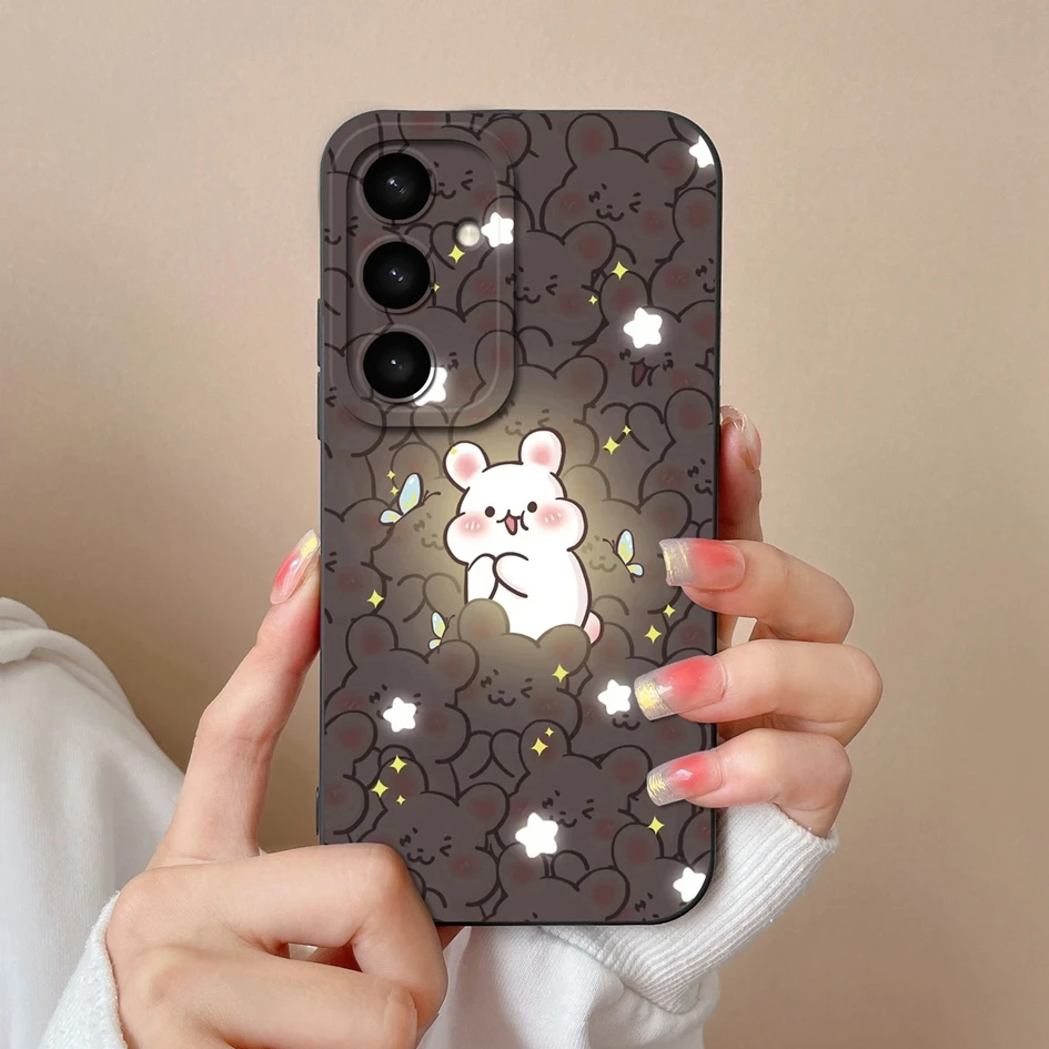 Cases For Samsung S25 Ultra S25Plus Cute Rabbit Cartoon Pattern Liquid Soft Silicone Premium Protection For Samsung S 25 Coques