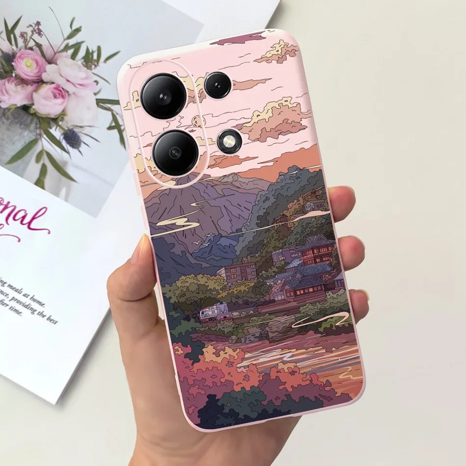 For Xiaomi Redmi Note 13 4G Case Redmi Note 13 Pro 4G Fashion Painted Candy Color Soft Silicon Cover For Redmi Note13 13Pro 4G