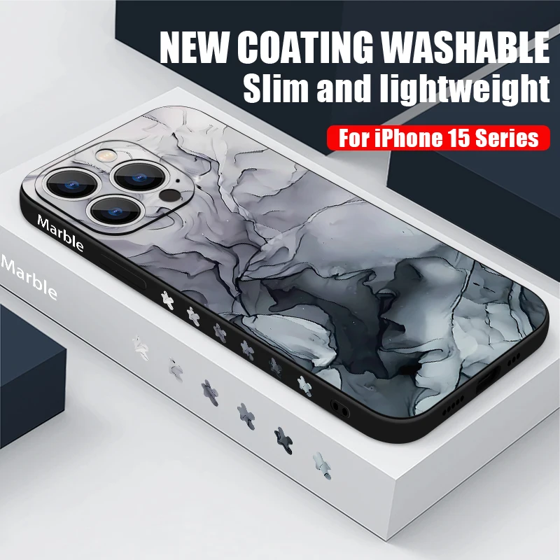 Colorful Marble Case For iPhone 15 Pro Max Coque iPhone 14 13 12 18 Pro Max 11 16 16E 17 Luxury Shockproof Lanyard Case Cover