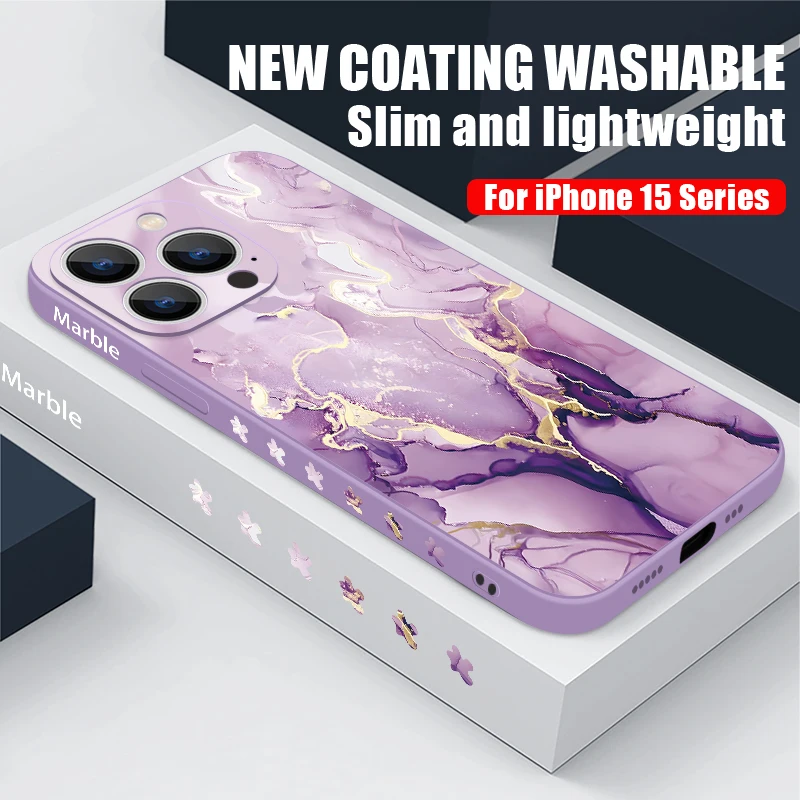 Colorful Marble Case For iPhone 15 Pro Max Coque iPhone 14 13 12 18 Pro Max 11 16 16E 17 Luxury Shockproof Lanyard Case Cover