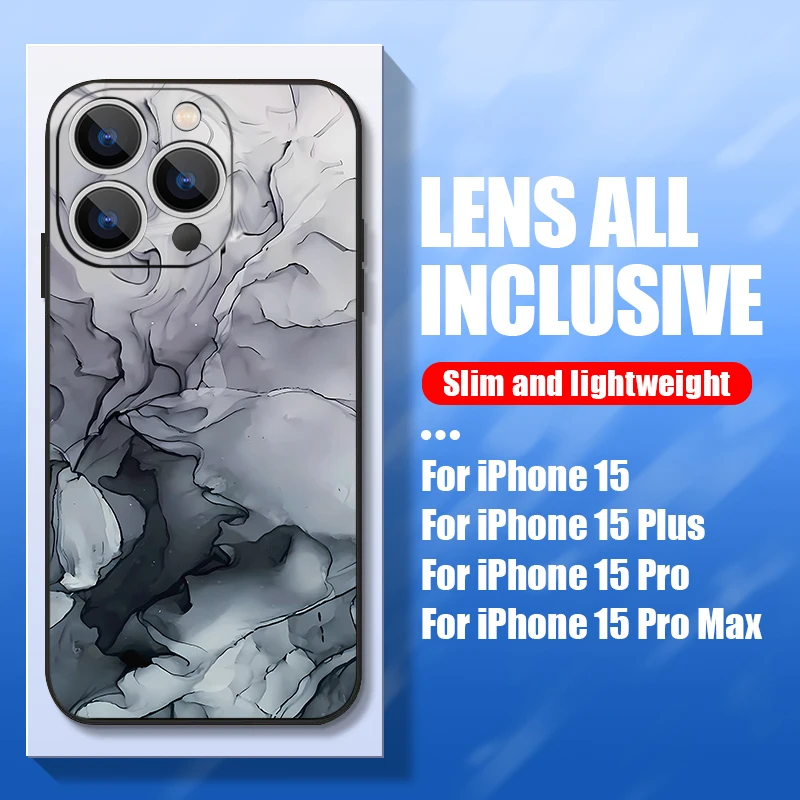 Colorful Marble Case For iPhone 15 Pro Max Coque iPhone 14 13 12 18 Pro Max 11 16 16E 17 Luxury Shockproof Lanyard Case Cover