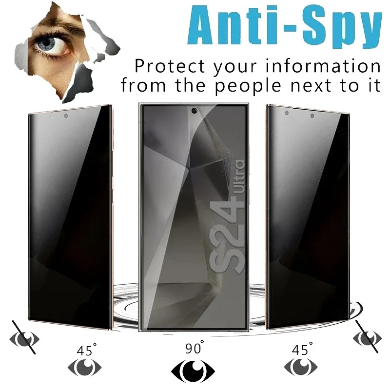 Premium Tempered Glass For Samsung Galaxy S24 Ultra S24+Plus S24Ultra Easy Installation Glass Privacy Dust Free Screen Protector