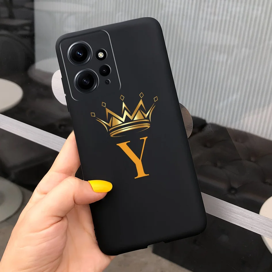 For Xiaomi Redmi Note 12 4G Case Luxury Letters Slim Matte Cover For Xiomi Redmi Note 12 4G 2023 Funda Soft Silicone Capa Bumper