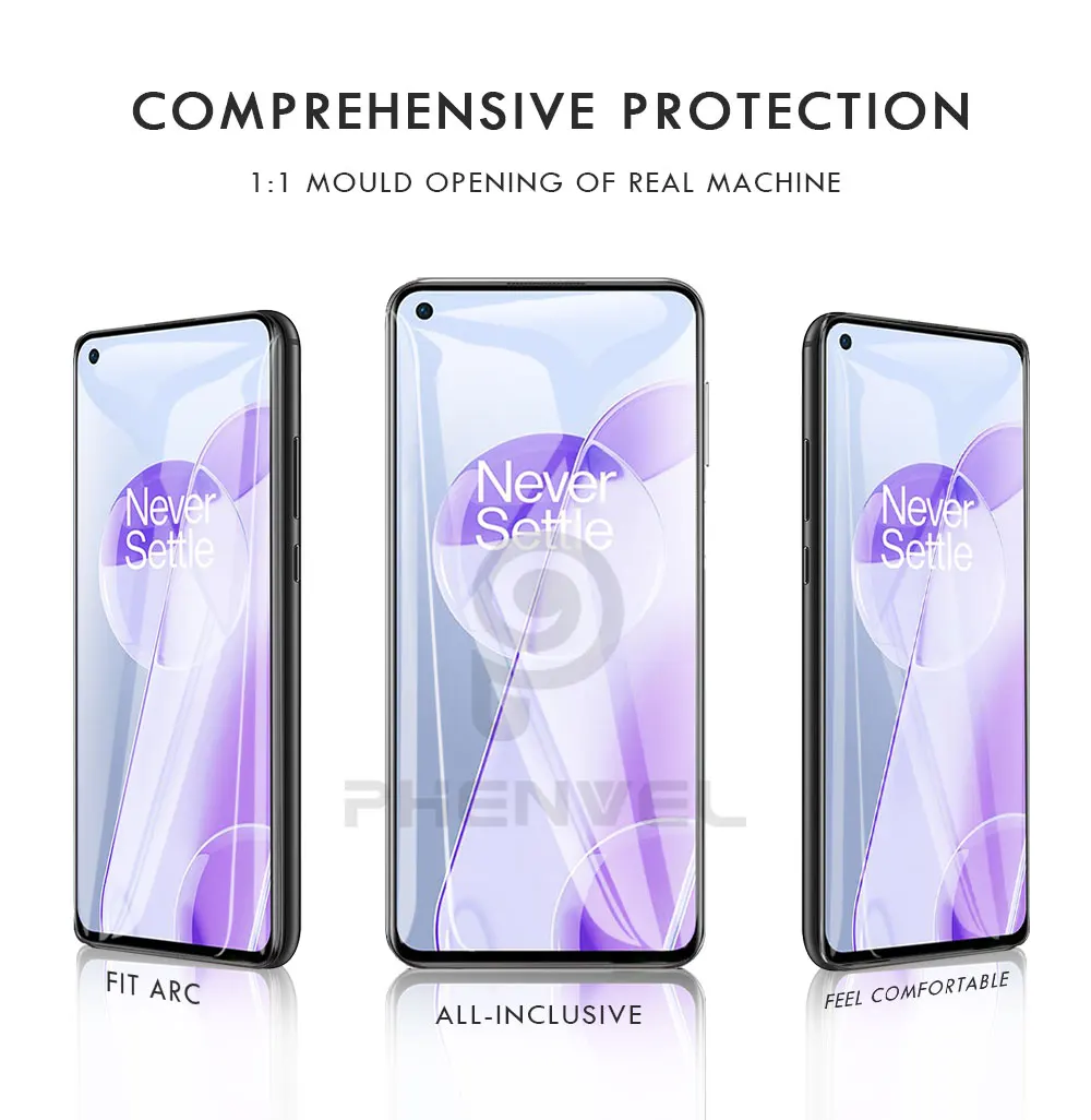 Oleophobic Glass Film For Oneplus 9R 9 Screen Protector Full Cover Tempered Glass For Oneplus 8T 7T 7 6T 9RT