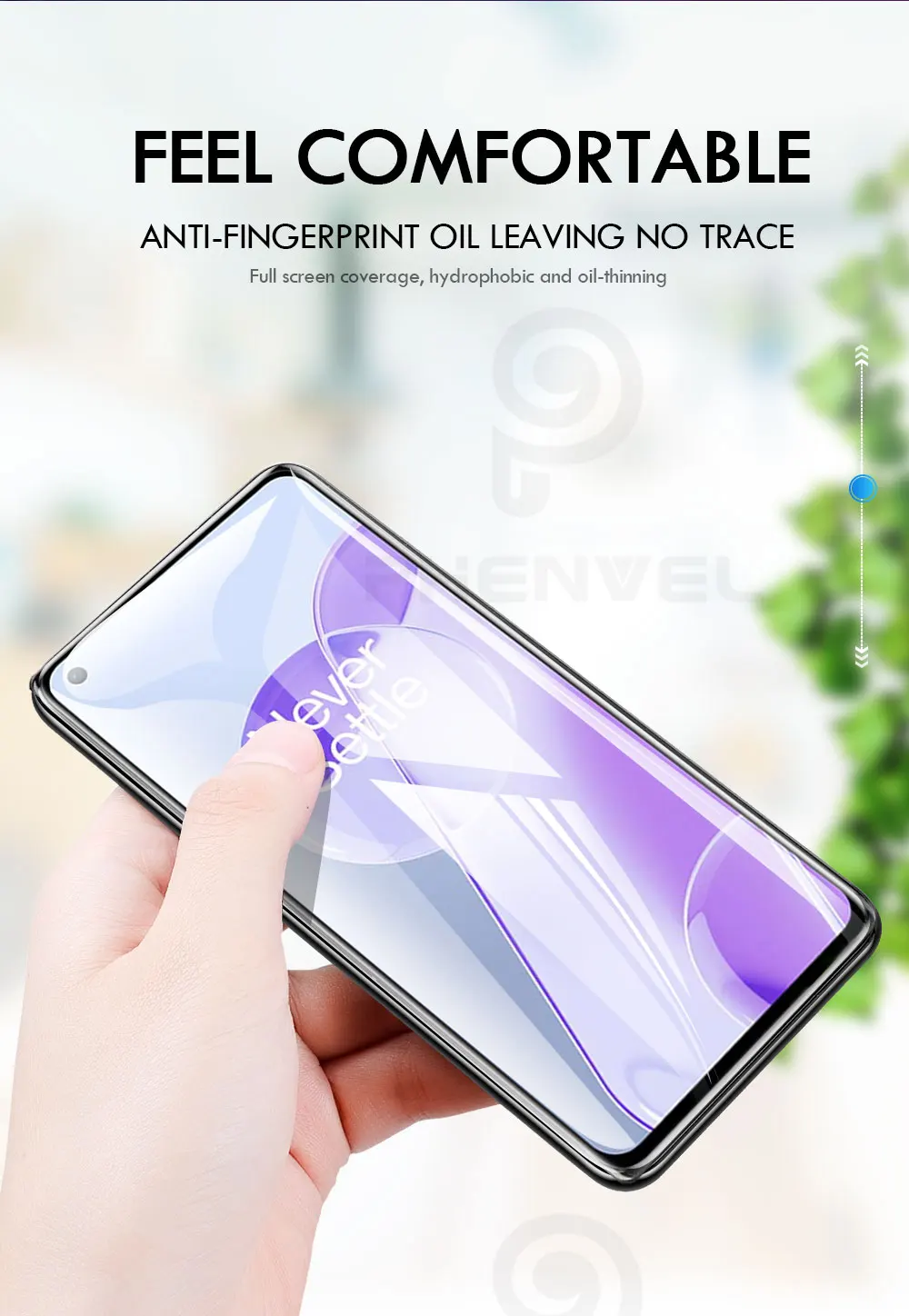 Oleophobic Glass Film For Oneplus 9R 9 Screen Protector Full Cover Tempered Glass For Oneplus 8T 7T 7 6T 9RT