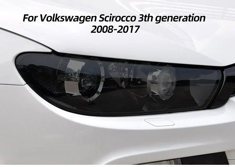For Volkswagen Scirocco MK3 TDI R Line 2008-2017 Car Headlight Protective Film Front Light Transparent Smoked Black TPU Sticker