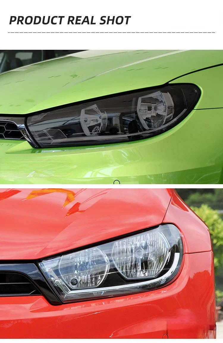 For Volkswagen Scirocco MK3 TDI R Line 2008-2017 Car Headlight Protective Film Front Light Transparent Smoked Black TPU Sticker