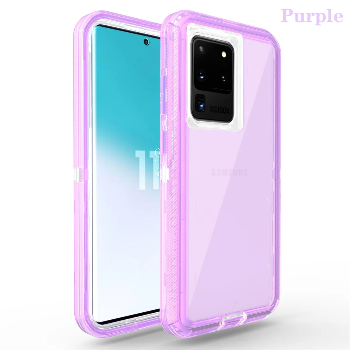 3 IN 1 For Samsung Galaxy S21 S20 S22 S23 S24 S25 S26 Ultra S10 Note 20 10 Heavy Duty Clear Shockproof Hybrid Bumper Case Cover