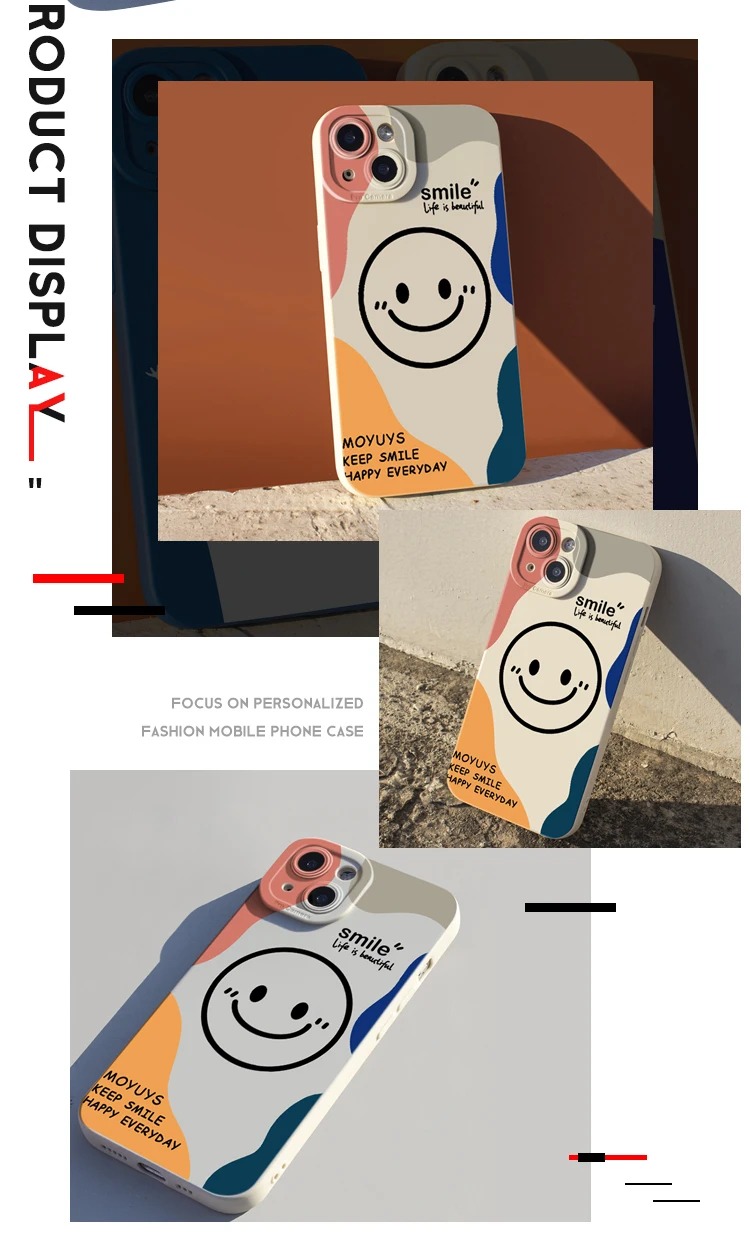 Cute Cartoon Smile Face Phone Case For Samsung Galaxy S26 S25 S24 S23 S22 Ultra Plus S21 FE A16 A33 A53 A34 A54 5G A35 A55 Cover
