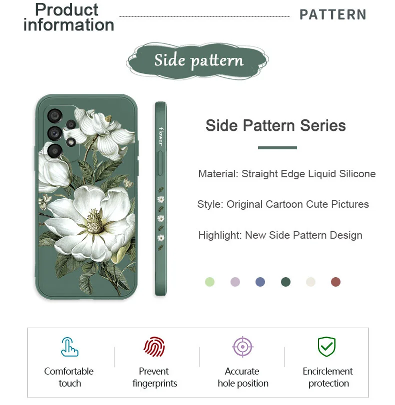 Wild Flowers Phone Case For Samsung For A54 A34 A24 A14 A15 A25 A35 A55 A73 A53 A33 A23 A13 A03 A04 A04S A72 A52 A32 A22 4G 5G