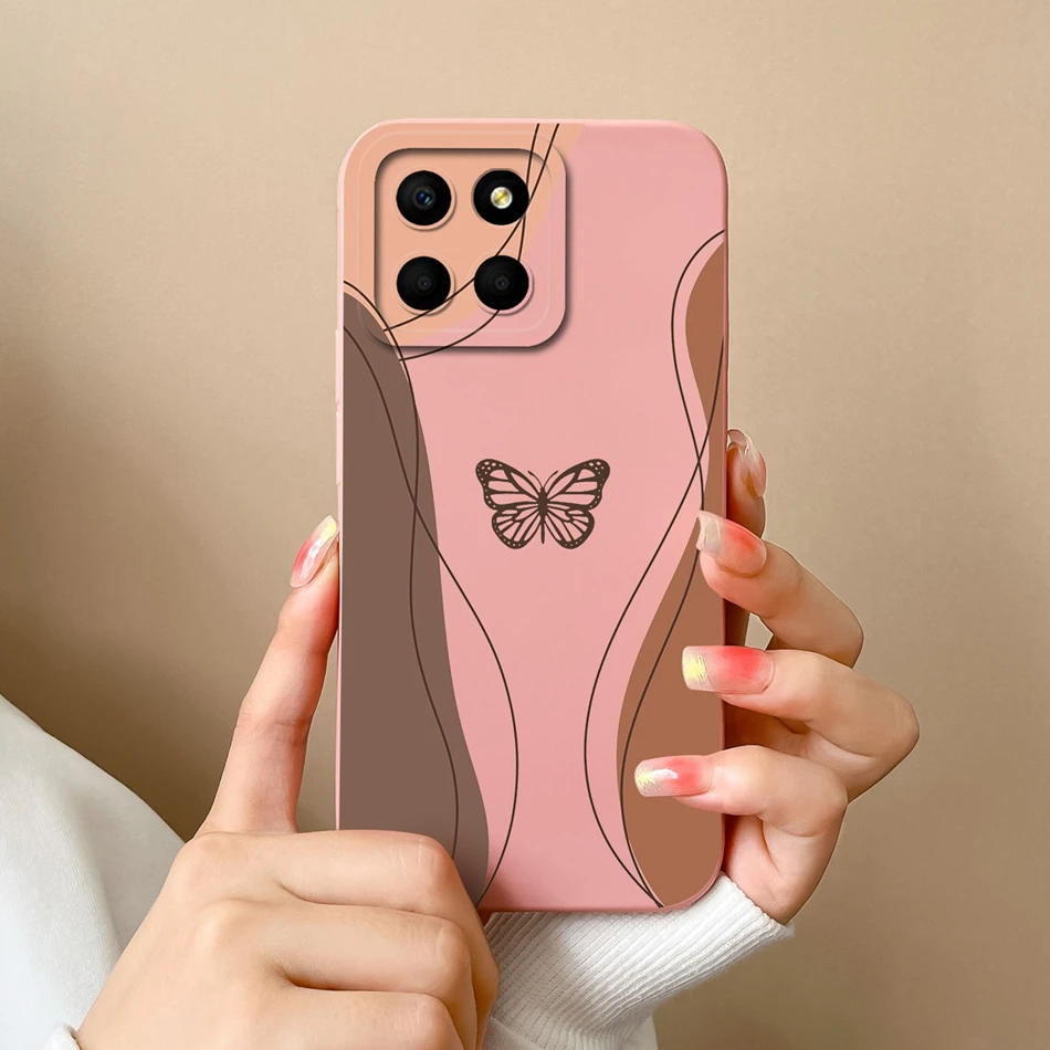 For Huawei Honor X6 X6S X6A Plus Phone Case Butterfly Heart Liquid Silicone Camera Protection Back Cover For Honor X 6 Funda