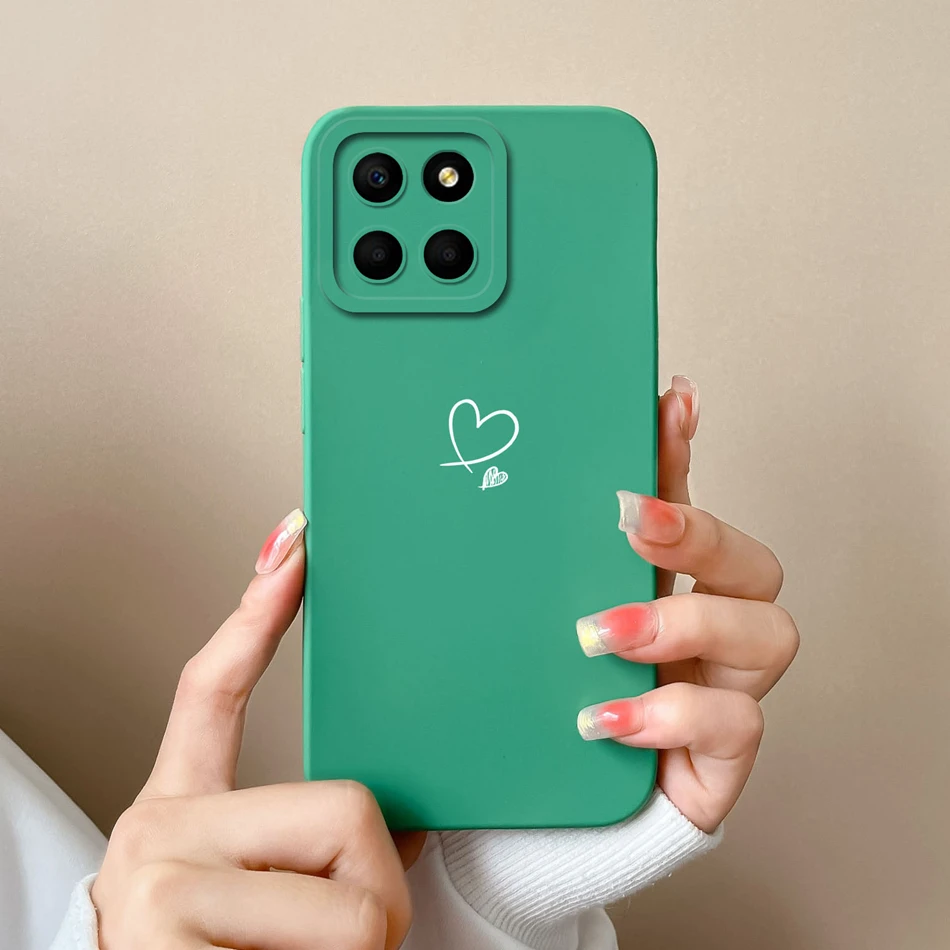 For Huawei Honor X6 X6S X6A Plus Phone Case Butterfly Heart Liquid Silicone Camera Protection Back Cover For Honor X 6 Funda