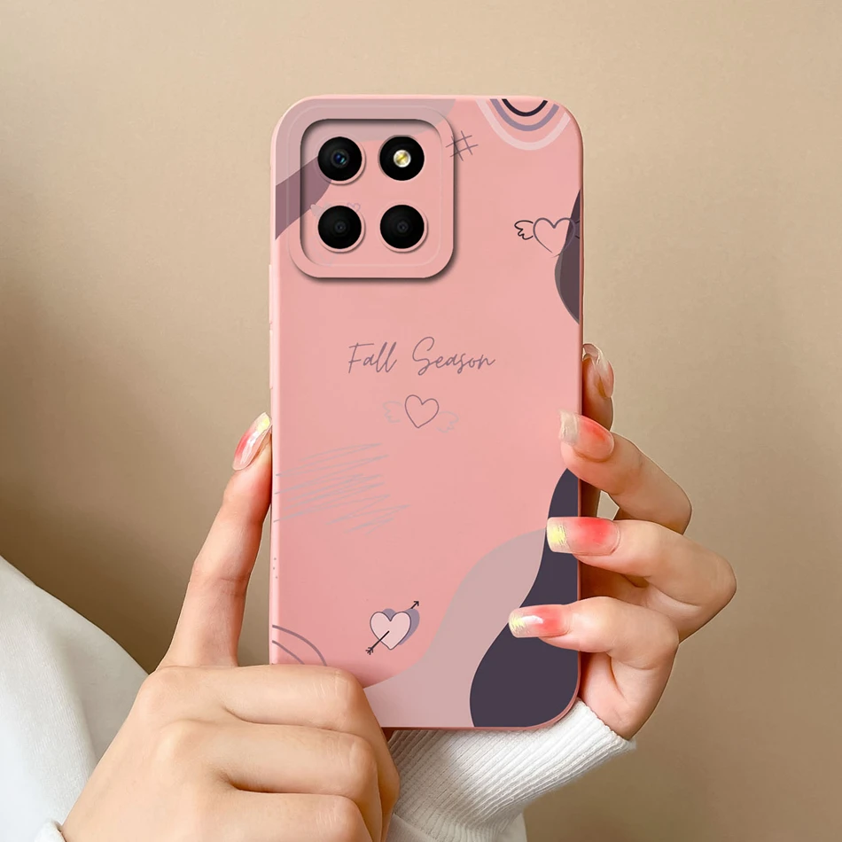 For Huawei Honor X6 X6S X6A Plus Phone Case Butterfly Heart Liquid Silicone Camera Protection Back Cover For Honor X 6 Funda