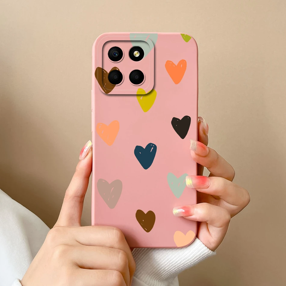 For Huawei Honor X6 X6S X6A Plus Phone Case Butterfly Heart Liquid Silicone Camera Protection Back Cover For Honor X 6 Funda
