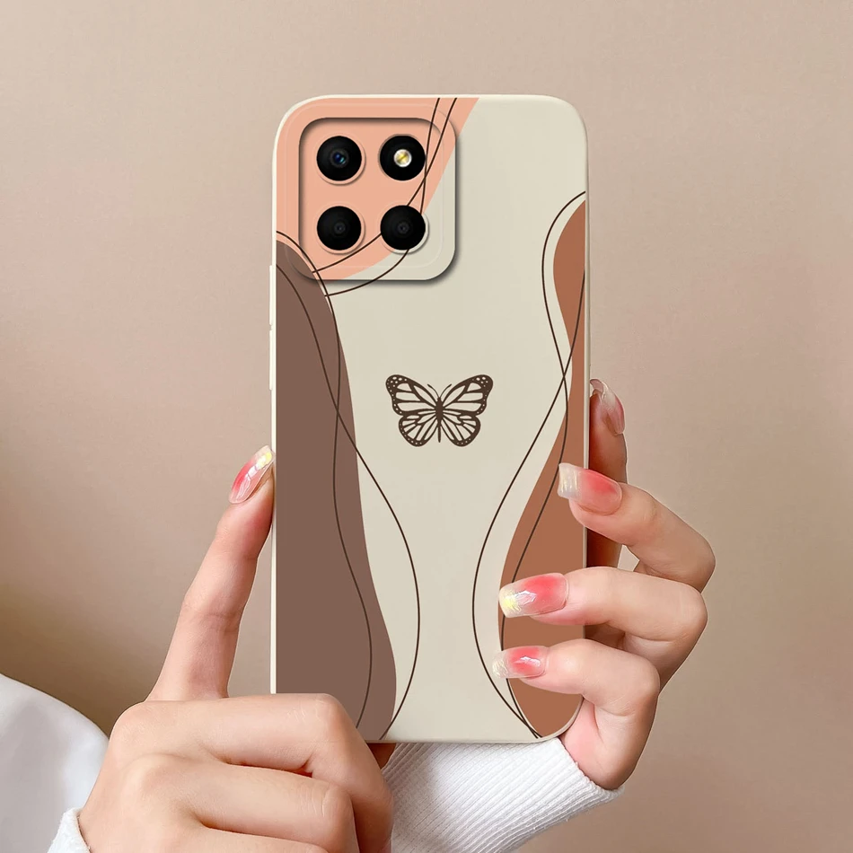 For Huawei Honor X6 X6S X6A Plus Phone Case Butterfly Heart Liquid Silicone Camera Protection Back Cover For Honor X 6 Funda