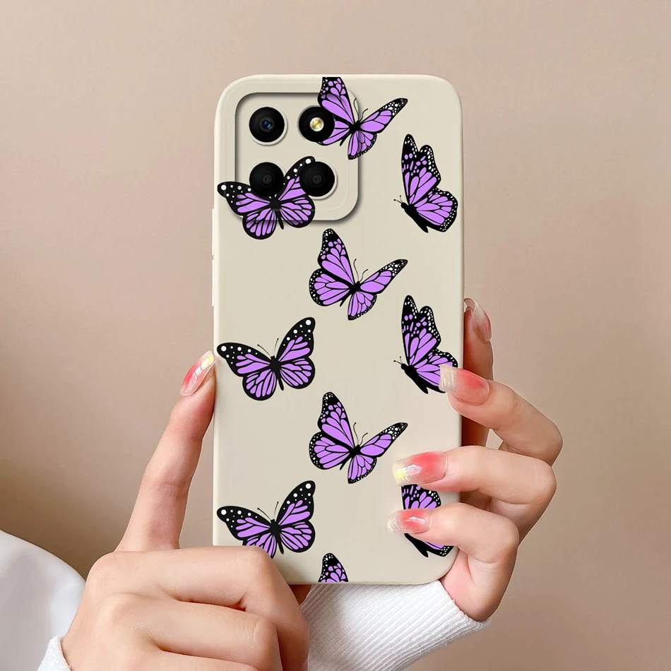 For Huawei Honor X6 X6S X6A Plus Phone Case Butterfly Heart Liquid Silicone Camera Protection Back Cover For Honor X 6 Funda