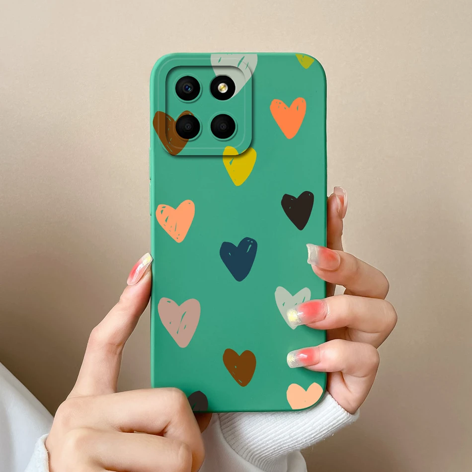 For Huawei Honor X6 X6S X6A Plus Phone Case Butterfly Heart Liquid Silicone Camera Protection Back Cover For Honor X 6 Funda