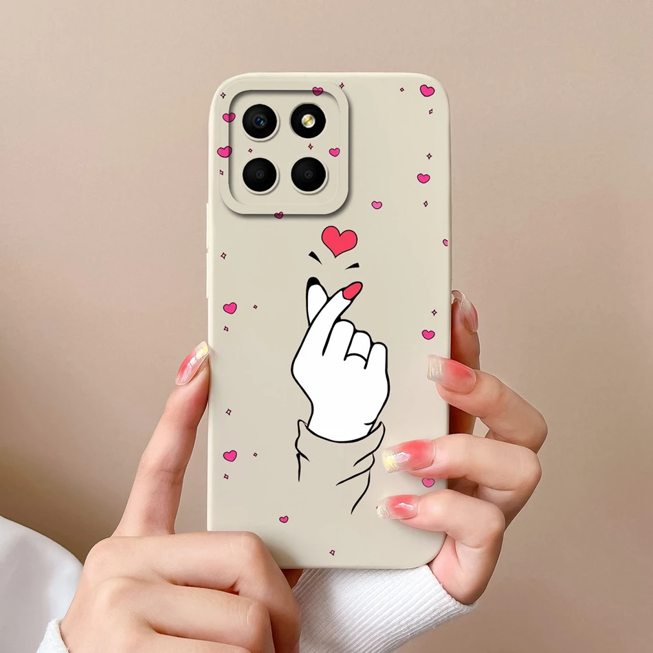 For Huawei Honor X6 X6S X6A Plus Phone Case Butterfly Heart Liquid Silicone Camera Protection Back Cover For Honor X 6 Funda