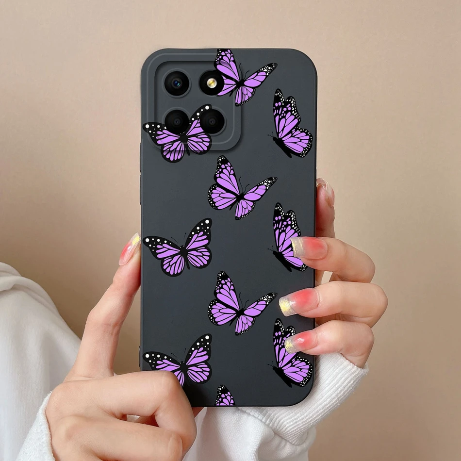 For Huawei Honor X6 X6S X6A Plus Phone Case Butterfly Heart Liquid Silicone Camera Protection Back Cover For Honor X 6 Funda