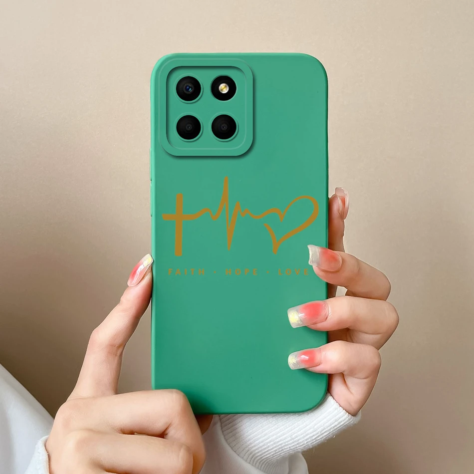 For Huawei Honor X6 X6S X6A Plus Phone Case Butterfly Heart Liquid Silicone Camera Protection Back Cover For Honor X 6 Funda