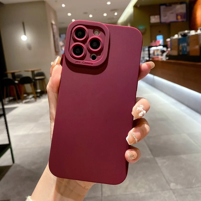 high-end Black Shockproof Silicone TPU Phone Case For Iphone 16 15 14 13 12 Pro 11 Pro Max X Xs XR 7 8 SE Men Protect Lens Cover