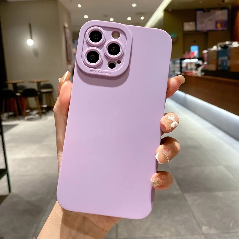 high-end Black Shockproof Silicone TPU Phone Case For Iphone 16 15 14 13 12 Pro 11 Pro Max X Xs XR 7 8 SE Men Protect Lens Cover