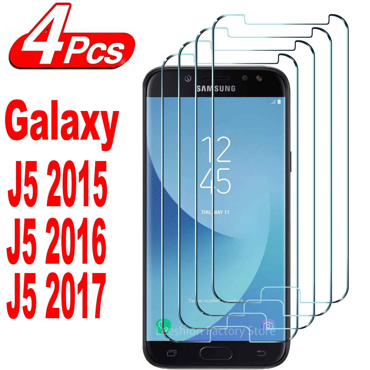 2/4Pcs HD Screen Protector For Samsung Galaxy J5 2015/2016/2017 9H Tempered Glass Film
