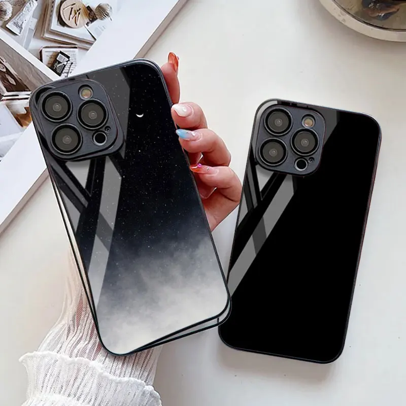Tempered Glass Star Space Case For iPhone 11 16 15 Pro Max 13 14 12 XS X XR 7 8 Plus SE 2020 16promax Shockproof Funda Covers