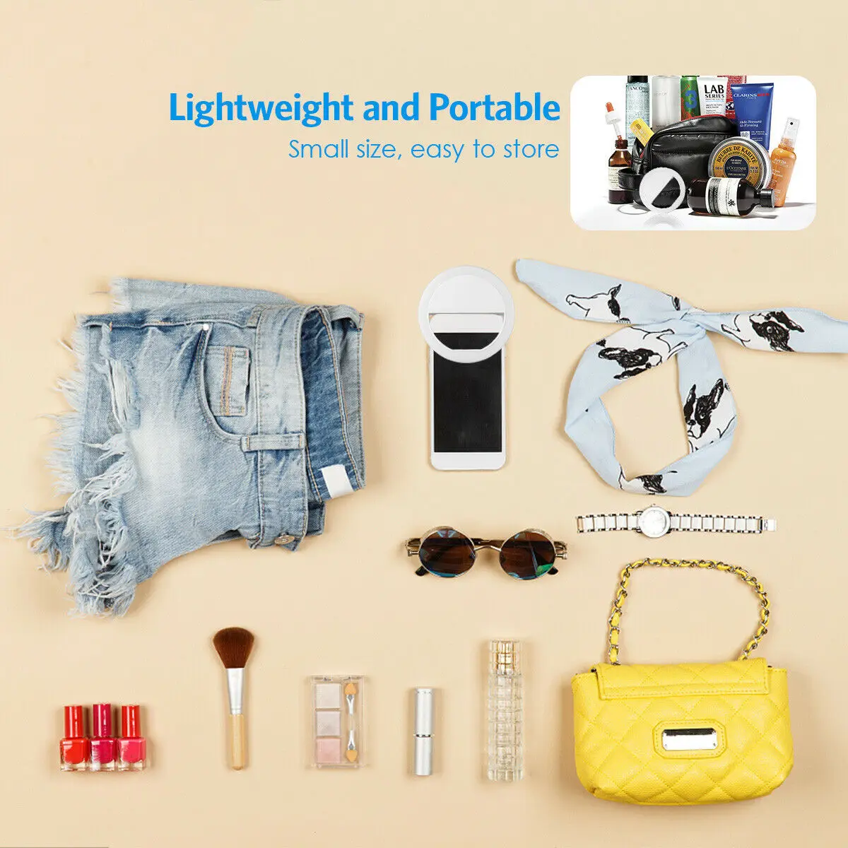 USB Rechargeable LED Selfie Ring Light with Phone Clip Photo Lamps Video Light Photography Ringlight for iPhone Samsung Xiaomi