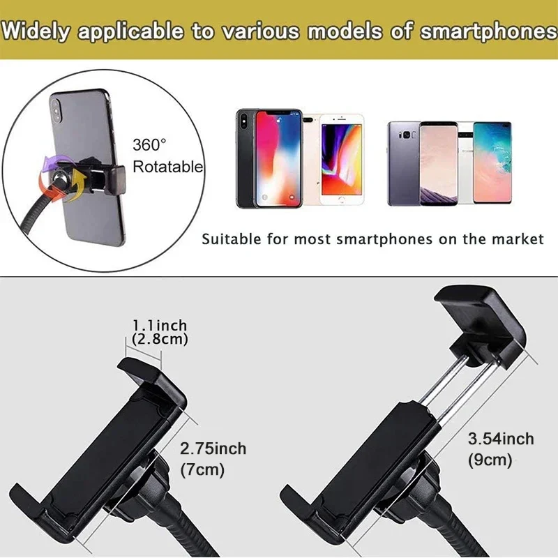 Universal Flexible Mobile Phone Holder with Selfie Ring Light Office Lazy Bracket Desk Lamp LED Light for Live Stream Fill Light