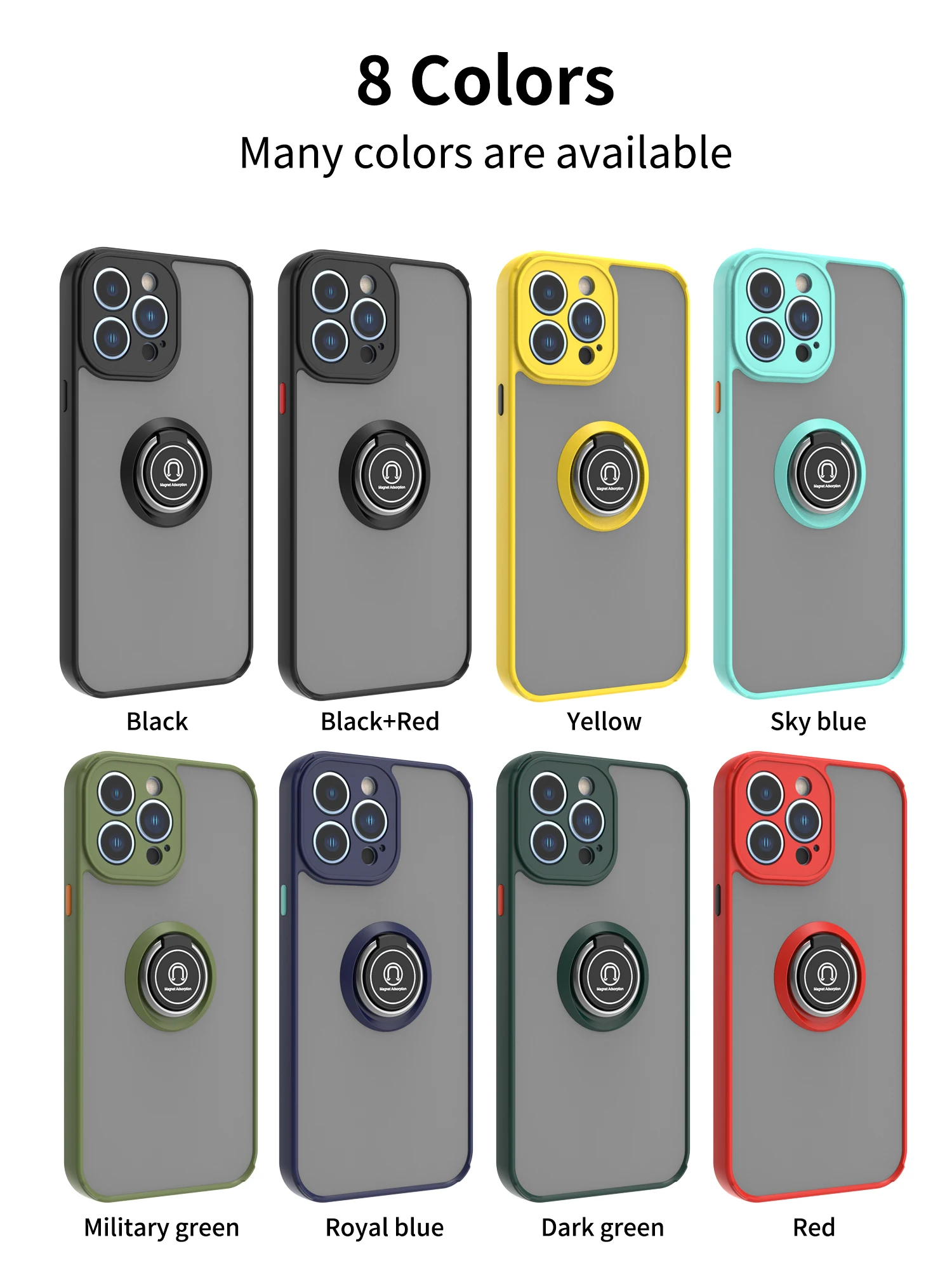 Magnetic Shockproof Case For IPhone 15 14 13 12 11 Pro Max Mini X XR 6 8 7 14 15 Plus SE Ring Holder Cover For iphone Case