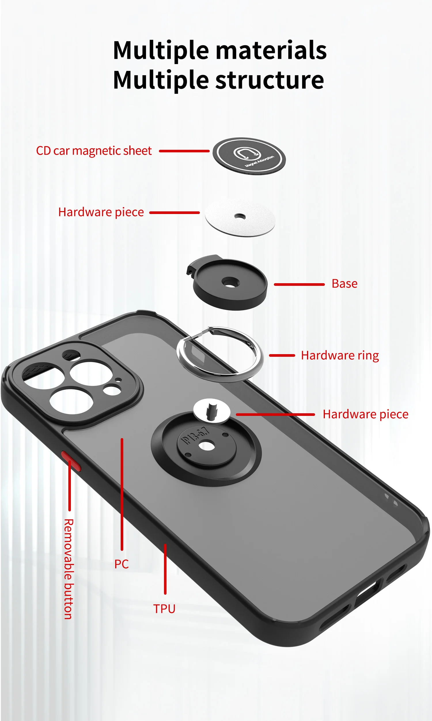 Magnetic Shockproof Case For IPhone 15 14 13 12 11 Pro Max Mini X XR 6 8 7 14 15 Plus SE Ring Holder Cover For iphone Case
