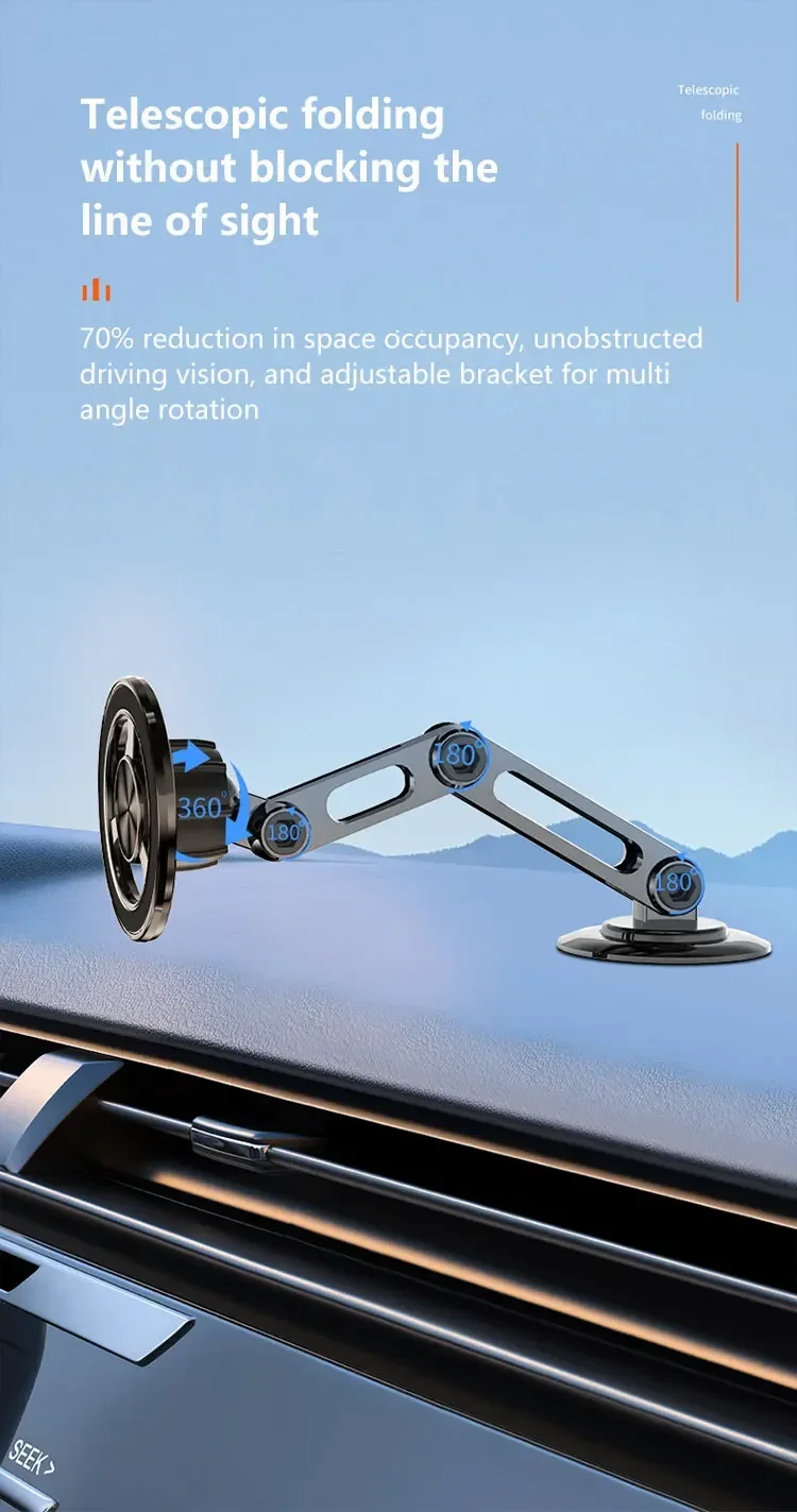 Magnetic Car Phone Holder Stand Magnet Car Mount Smartphone GPS Mobile Cell Support in Car Bracket for iPhone 15 Samsung Xiaomi
