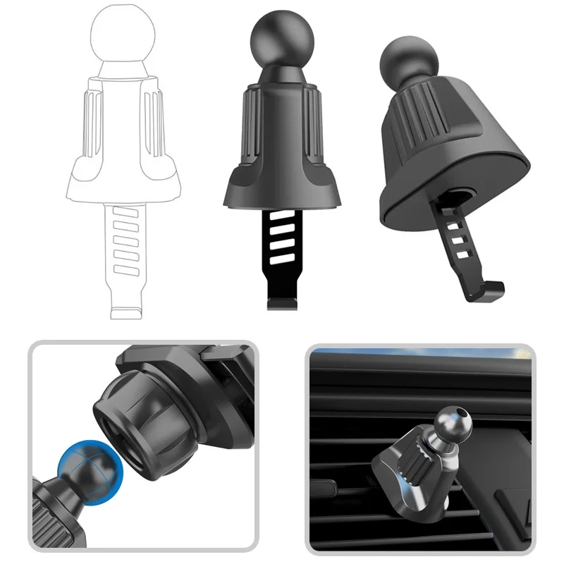 Universal 17mm Ball Head Base Car Air Vent Clip For Magnetic Car Phone Holder Dashboard Support Stand Mobile Phone Accessories