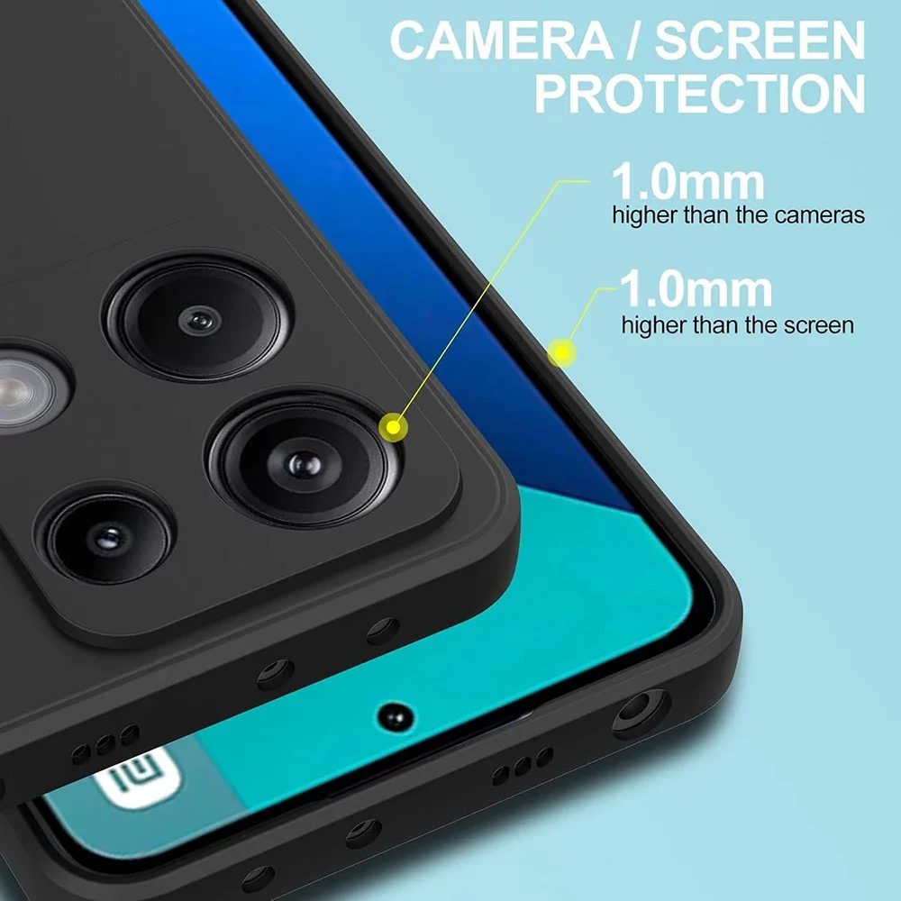 Ultra Thin Matte Soft Silicone Case For Xiaomi Redmi Note 13 12 Pro Plus Pro+ 12S 12C 13C 4G 5G Black Solid Color TPU Back Cover