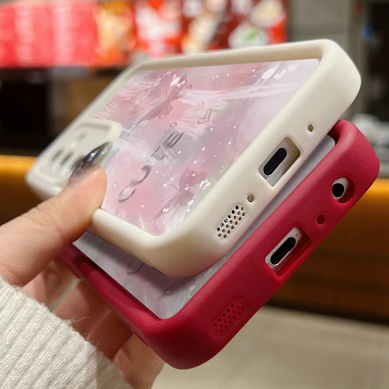 Pink Gradient Butterfly Case For Samsung Galaxy S26 FE S25 S24 S23 Ultra A57A37 A27 A18 A17 A16 A56 A36 A15 A55 A54 Phone Cover