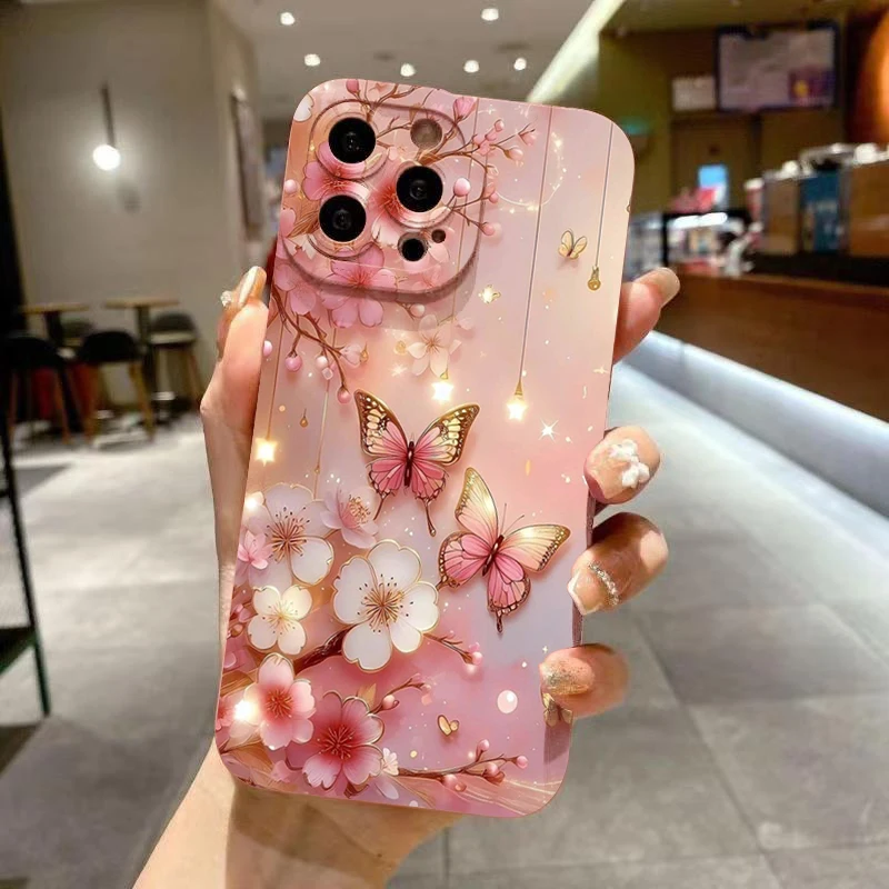 Butterfly Floral Design Phone Case for Samsung Galaxy A56 A16 A15 A35 A55 A34 A54 A33 A53 S26 S25 S23 Ultra S22 Plus S24FE Cover