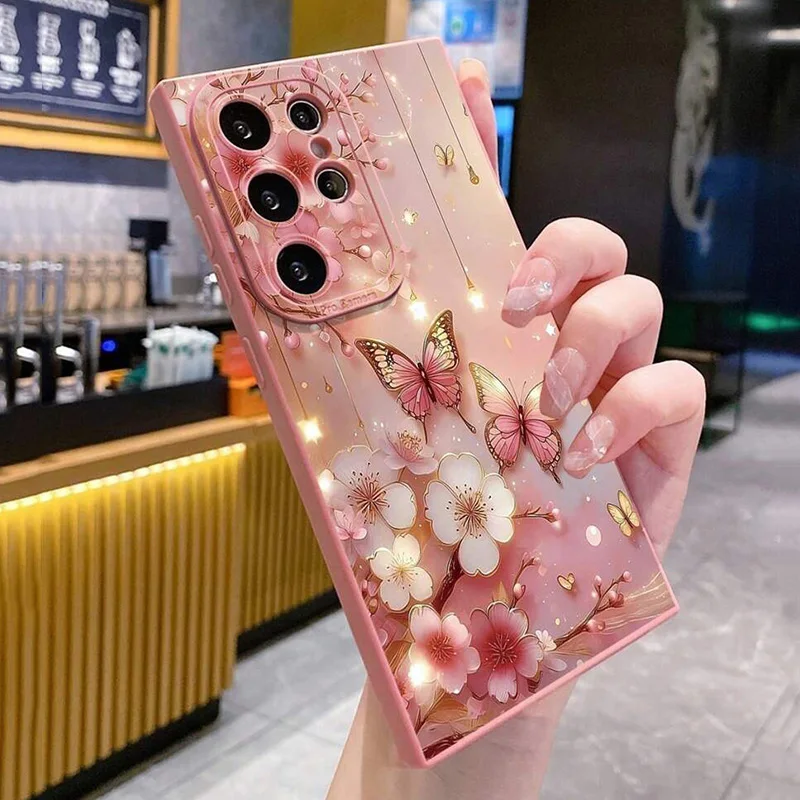 Butterfly Floral Design Phone Case for Samsung Galaxy A56 A16 A15 A35 A55 A34 A54 A33 A53 S26 S25 S23 Ultra S22 Plus S24FE Cover